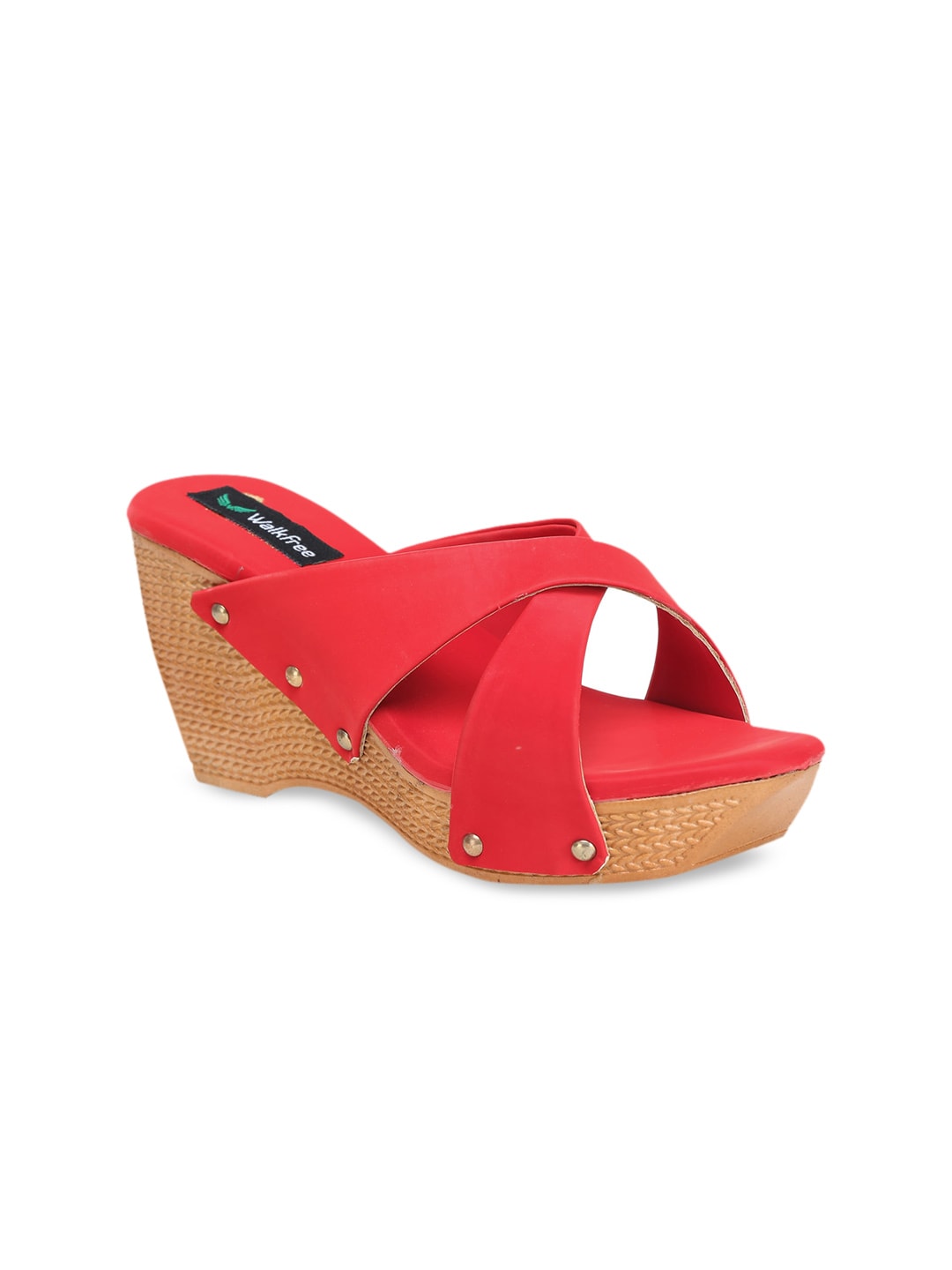 Walkfree Red Wedge Sandals Price in India