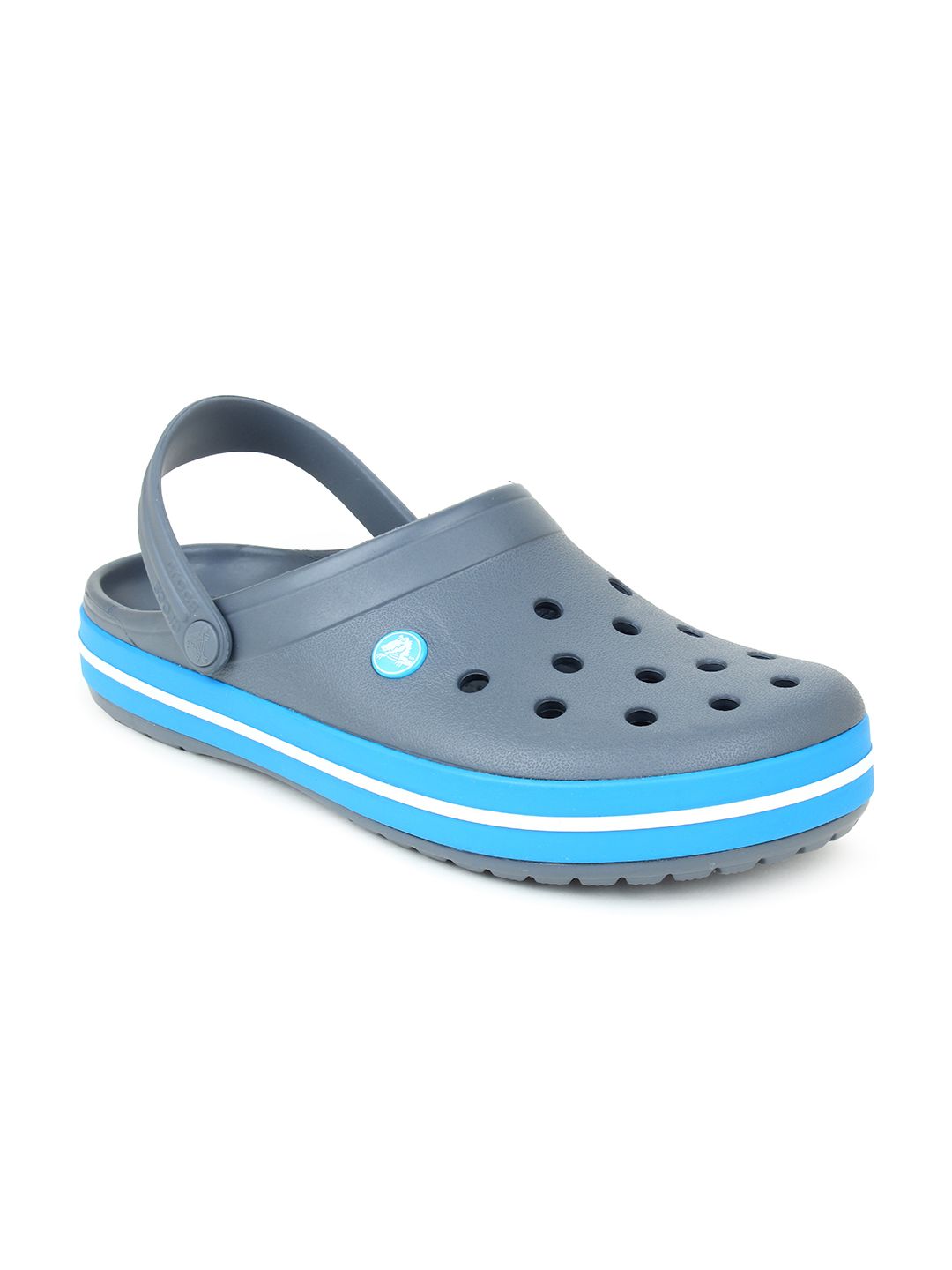 Crocs Adult Grey & Blue Croslite Clogs Price in India