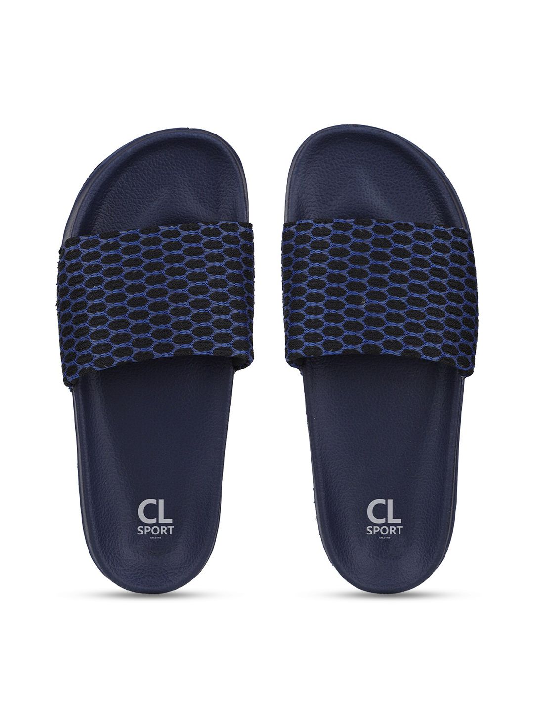 Carlton London sports Women Navy Blue Printed Sliders Price in India