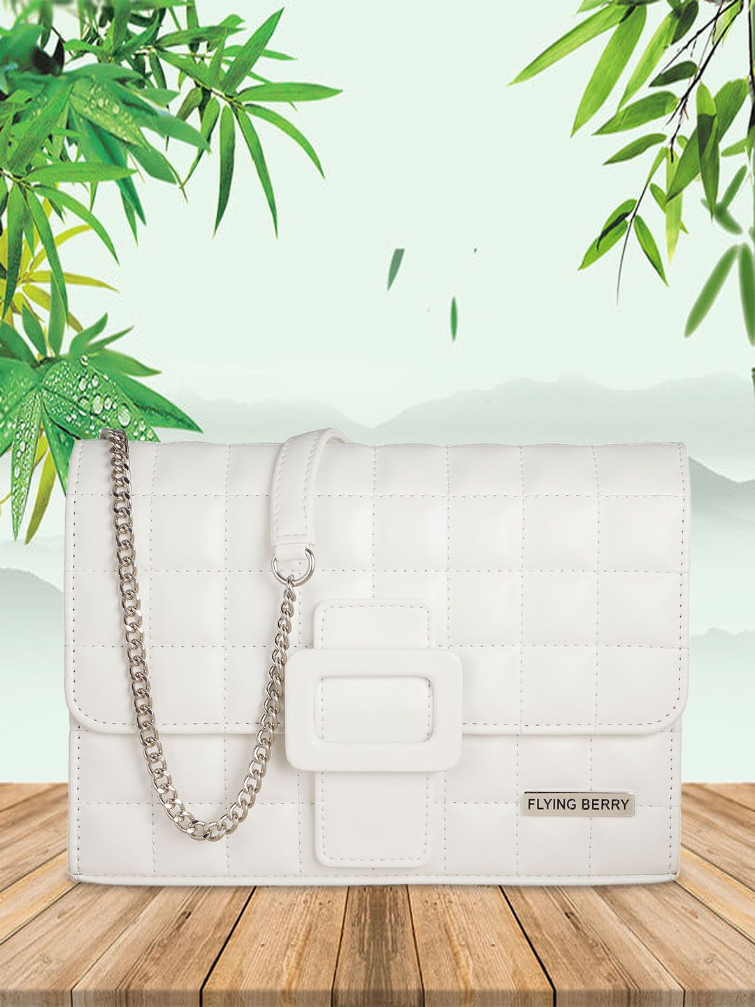 FLYING BERRY White PU Swagger Sling Bag with Quilted Price in India