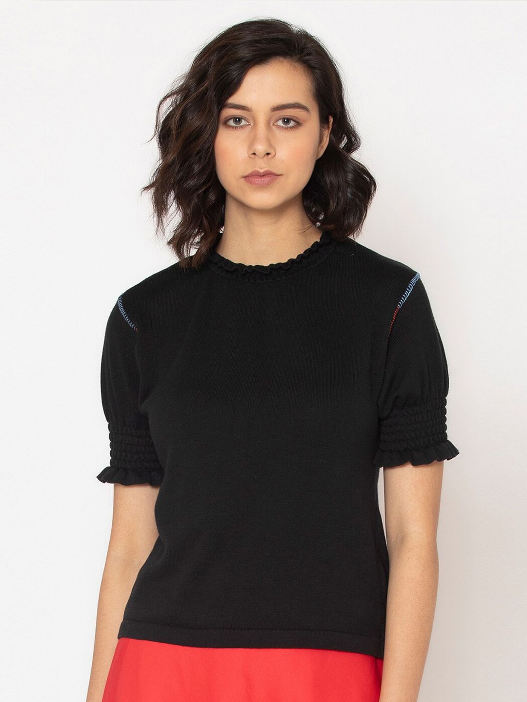 SHAYE Women Black Pullover Price in India