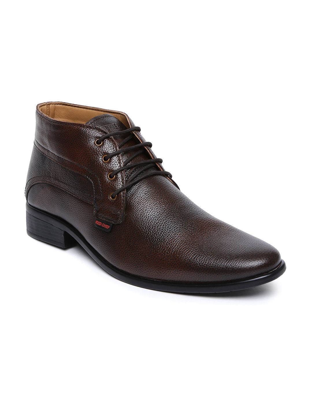 Red Chief Men Brown Leather Derby Shoes