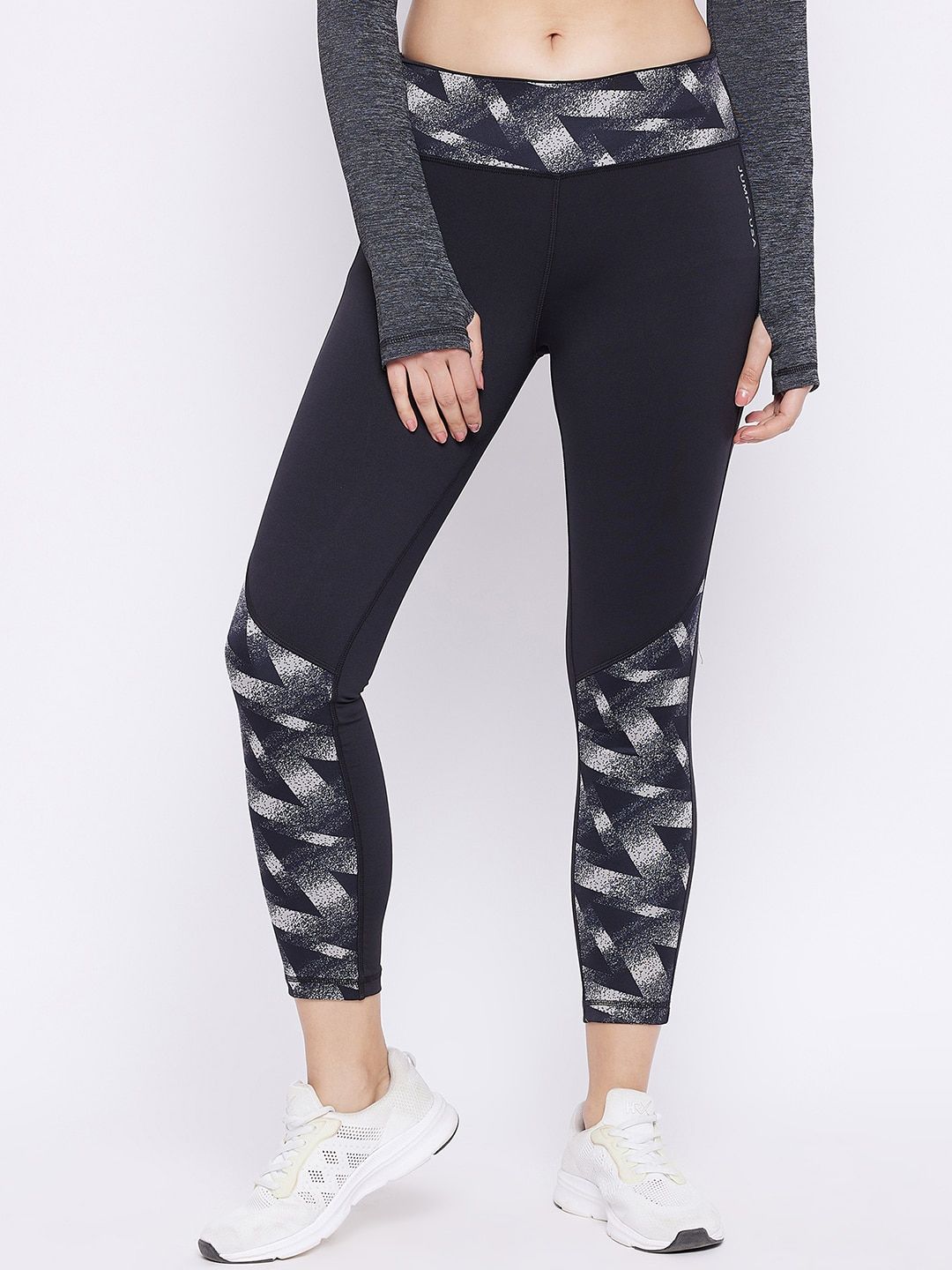 JUMP USA Women Black & White Printed Tights Price in India