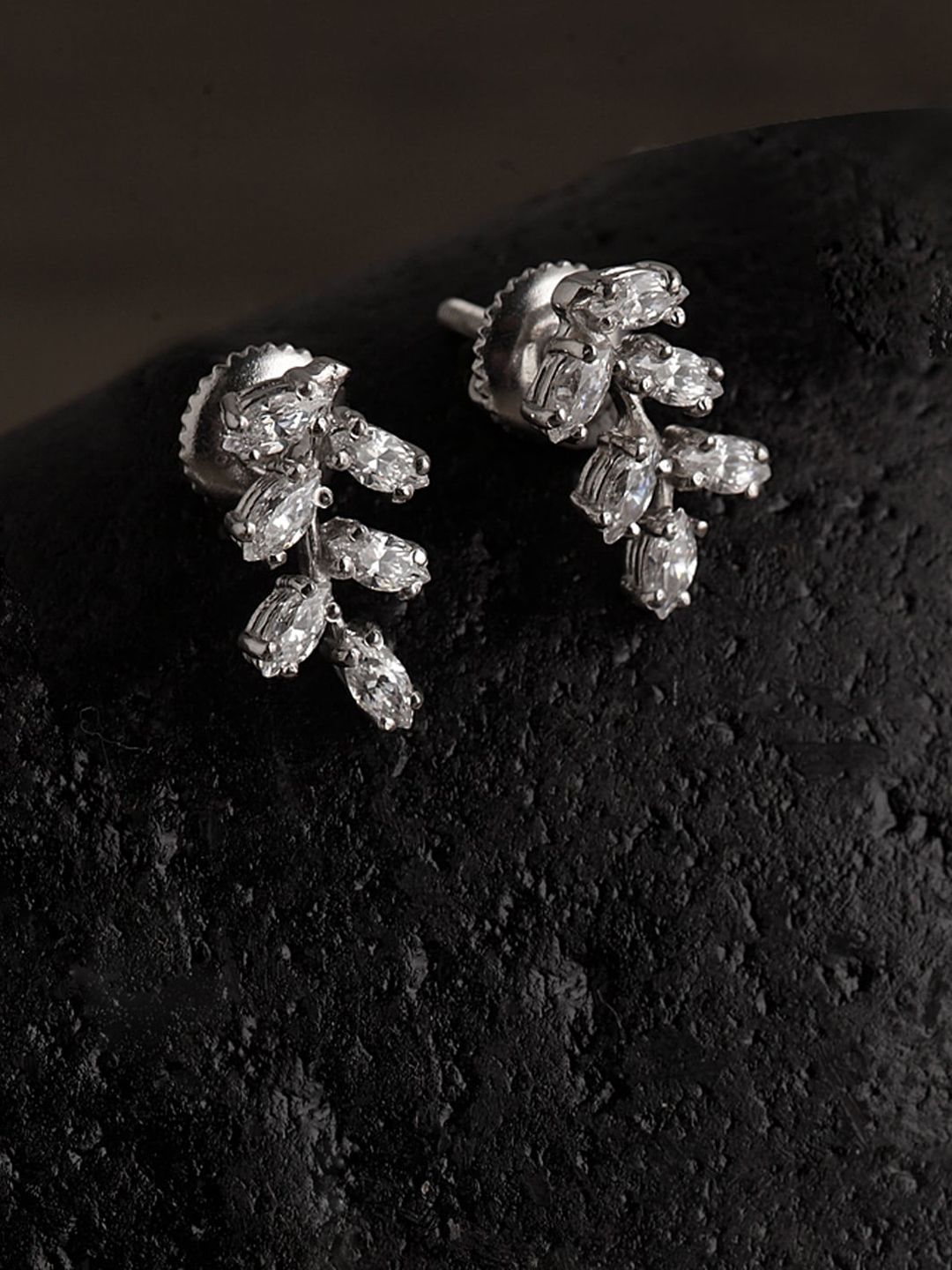 Clara Silver-Toned Contemporary Studs Earrings Price in India