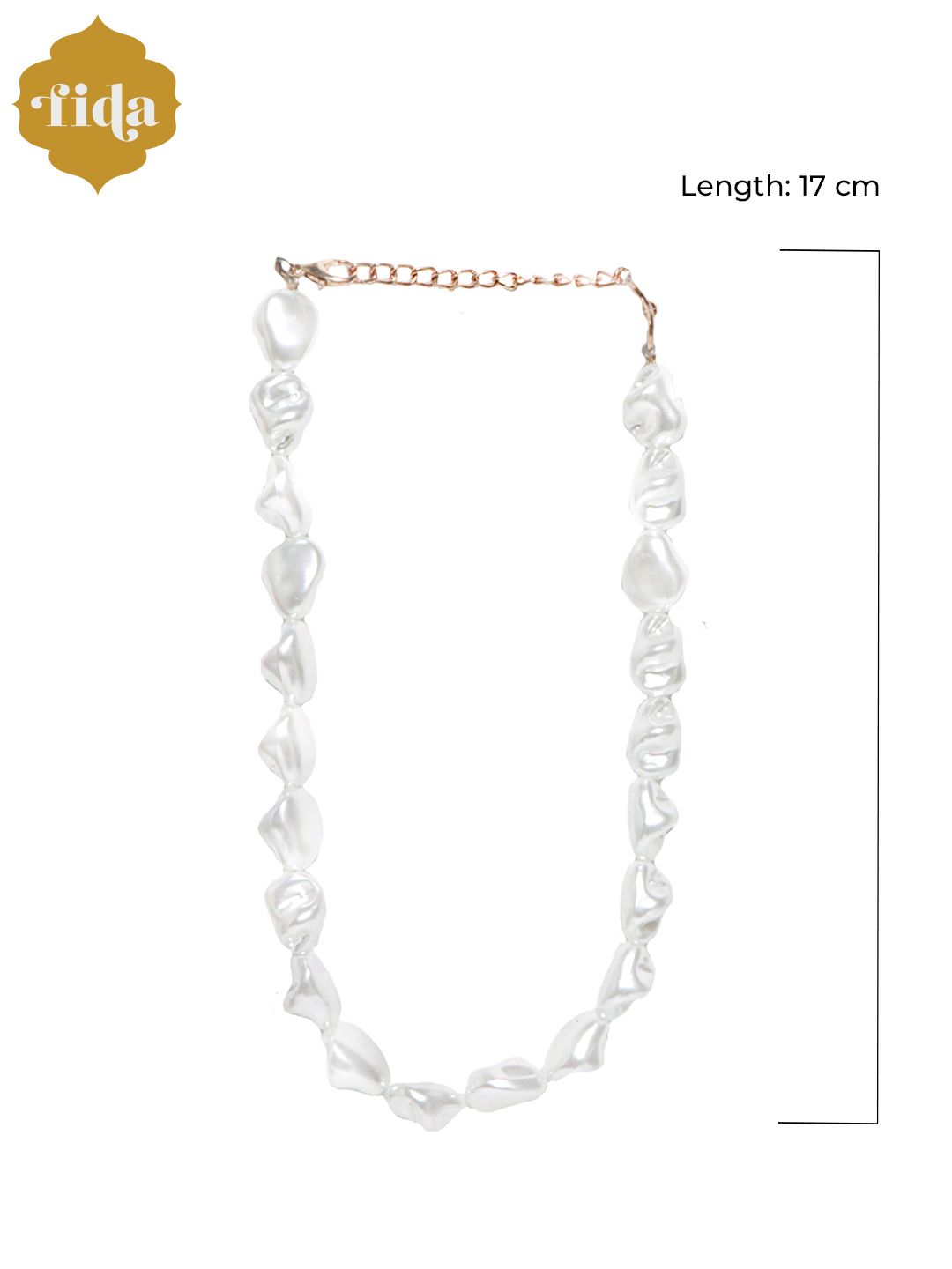 Buy ToniQ White Gold-Plated Baroque Pearl Choker Necklace