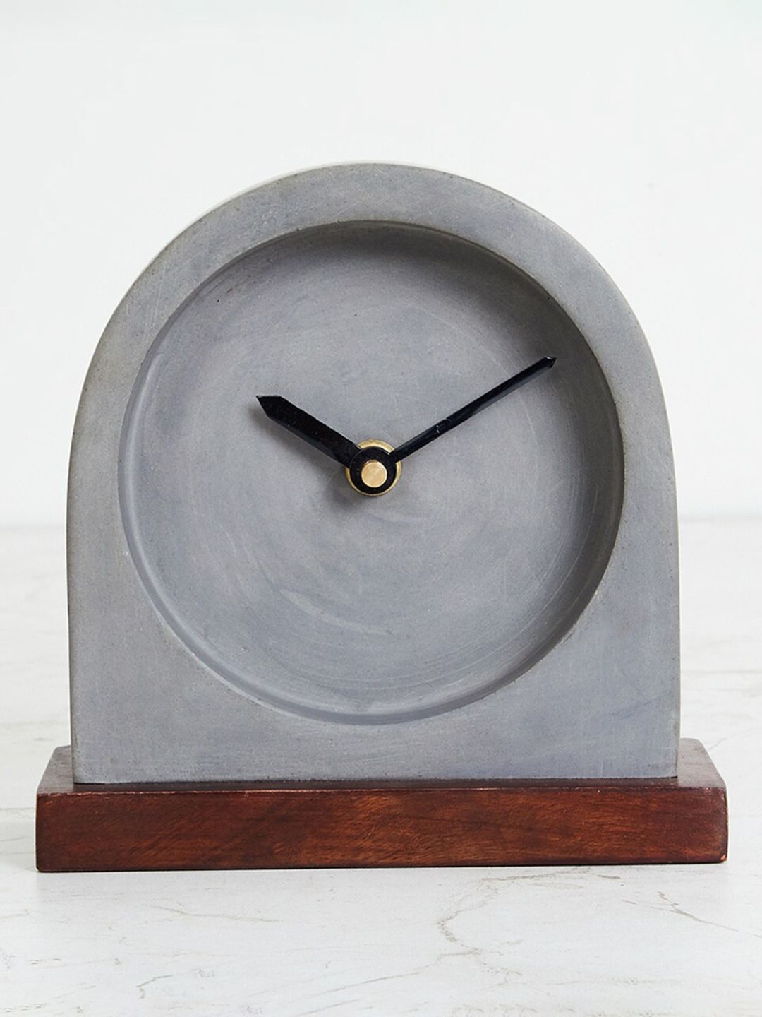 Home Centre Grey & Brown Abstract Shaped Contemporary Table Clock Price in India