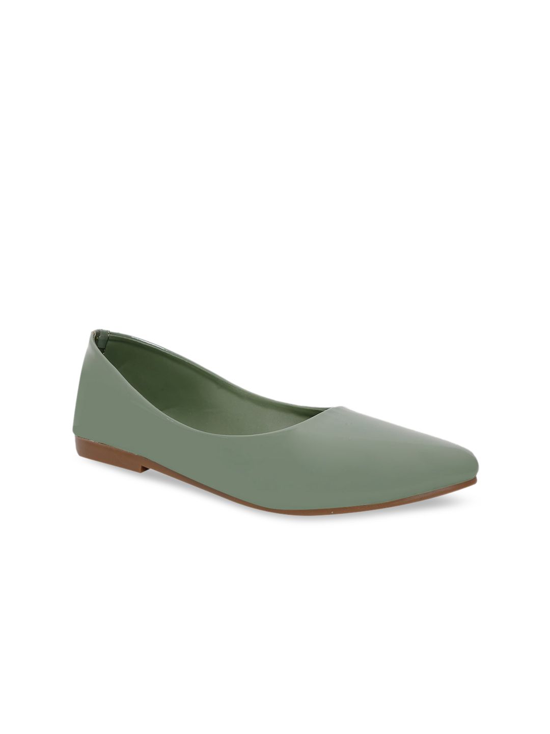 WOMENS BERRY Women Green Solid Ballerinas Flats