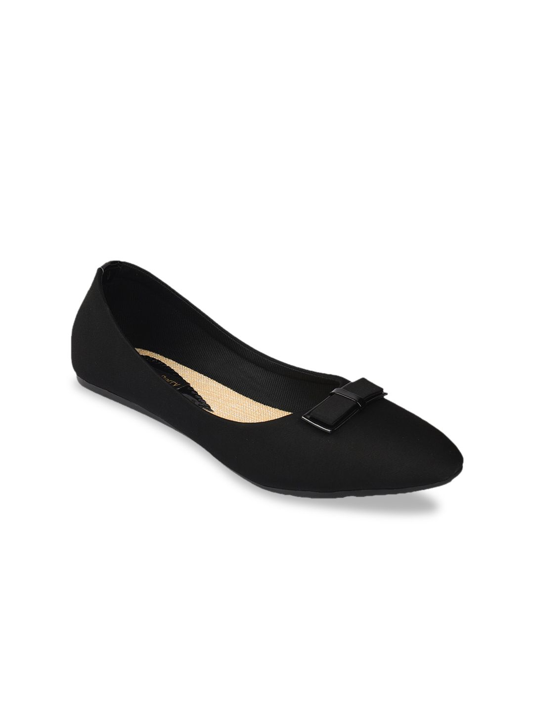 WOMENS BERRY Women Black Ballerinas with Bows Flats