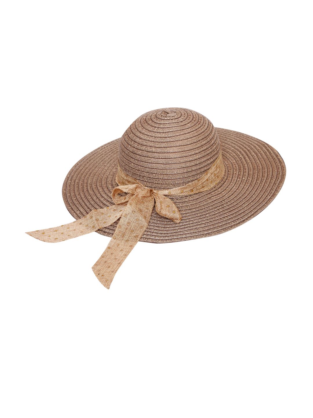 FabSeasons Women Brown Self-Design Long Brim Beach Hat Price in India