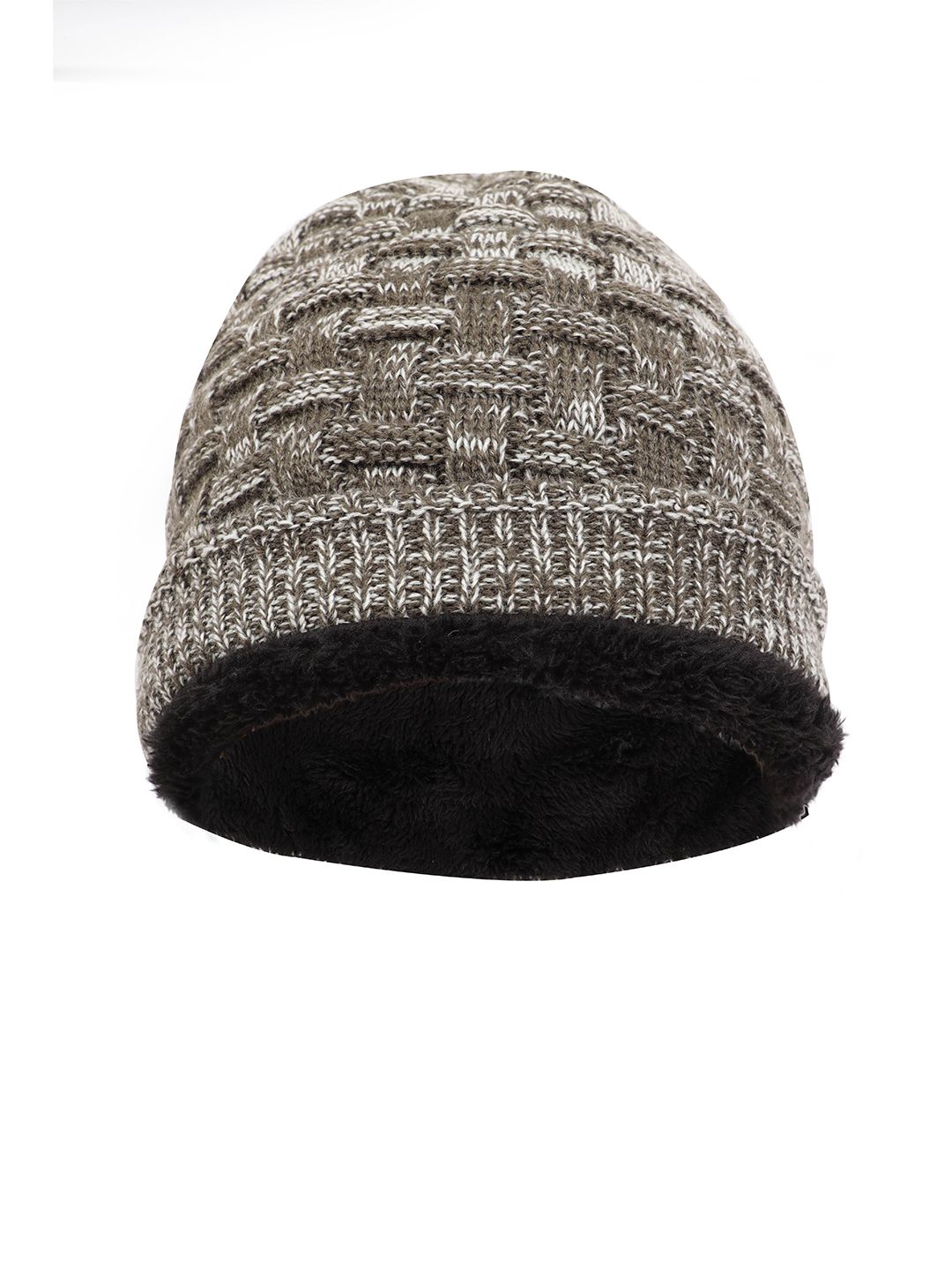 FabSeasons Unisex Green & White Reversible Acrylic Beanie Price in India