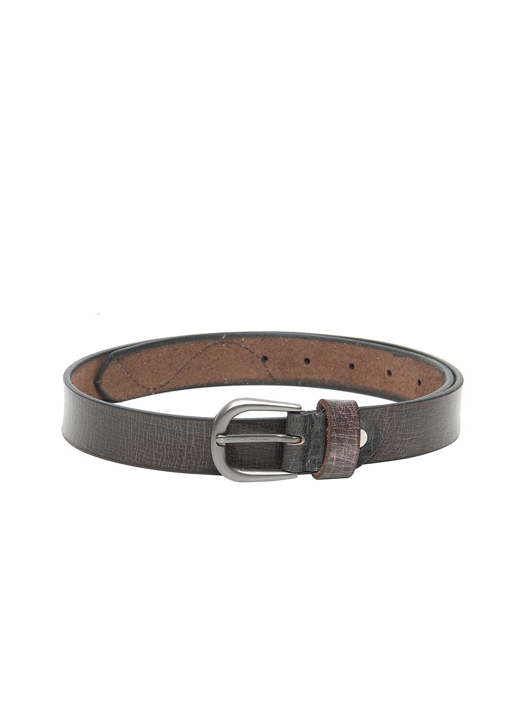 Calvadoss Women Brown Textured Leather Belt Price in India