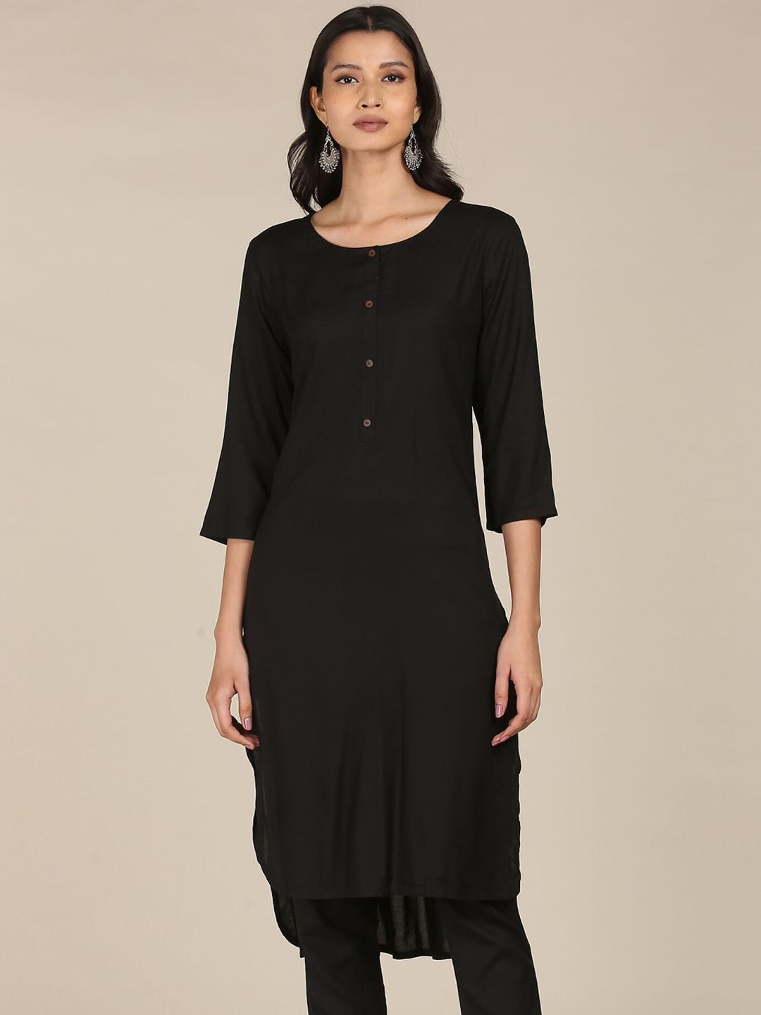 Karigari Women Black Kurta Price in India