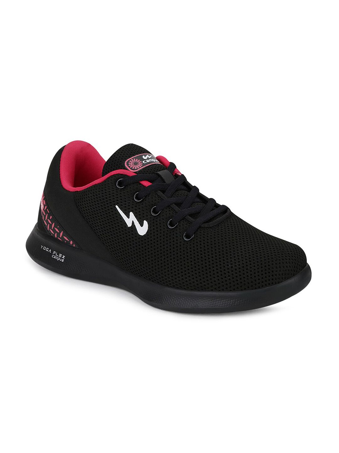 Campus Women Black Mesh Running Shoes Price in India