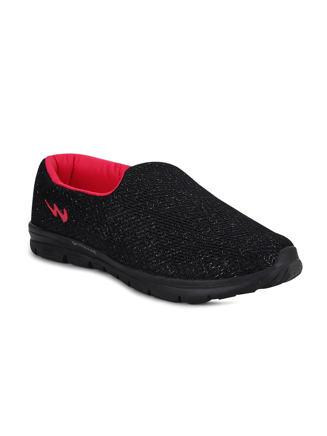 Campus Women Black Mesh Walking Shoes Price in India