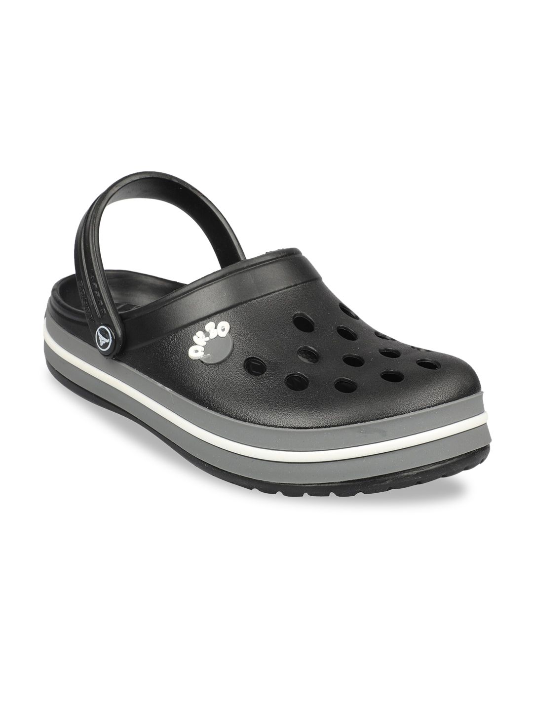 ABROS Men Black & White Rubber Clogs