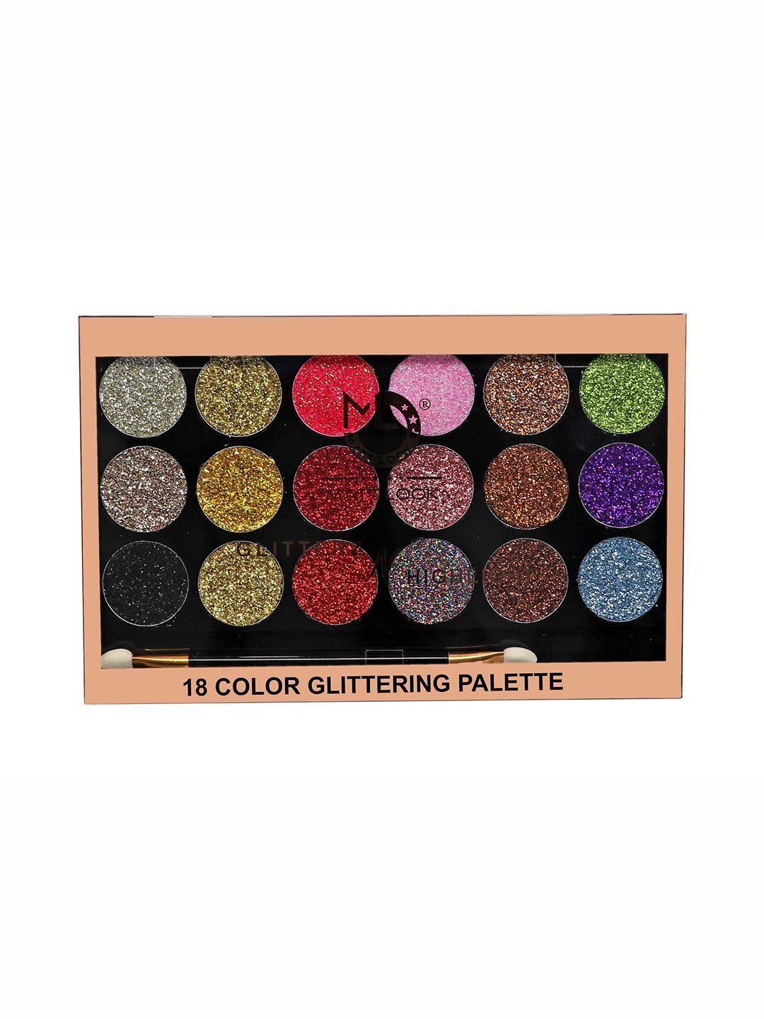 MATTLOOK Multicoloured Glitterz N Highlight 18 Color Glittering Eyeshadow Palette - 18 gm Price in India