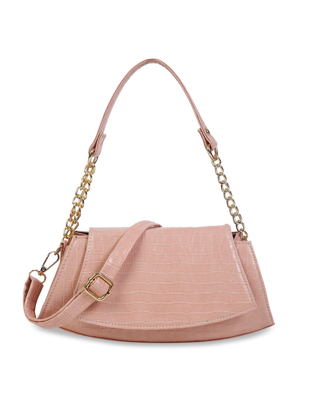 Apsis Women Peach-Coloured Structured Shoulder Bag Price in India