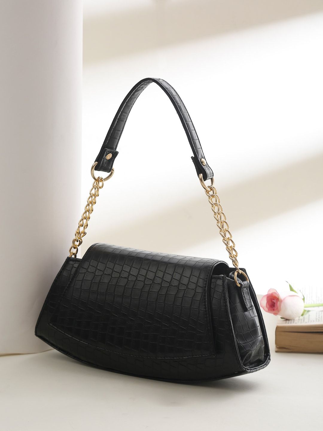 Apsis Black Structured Shoulder Bag Price in India