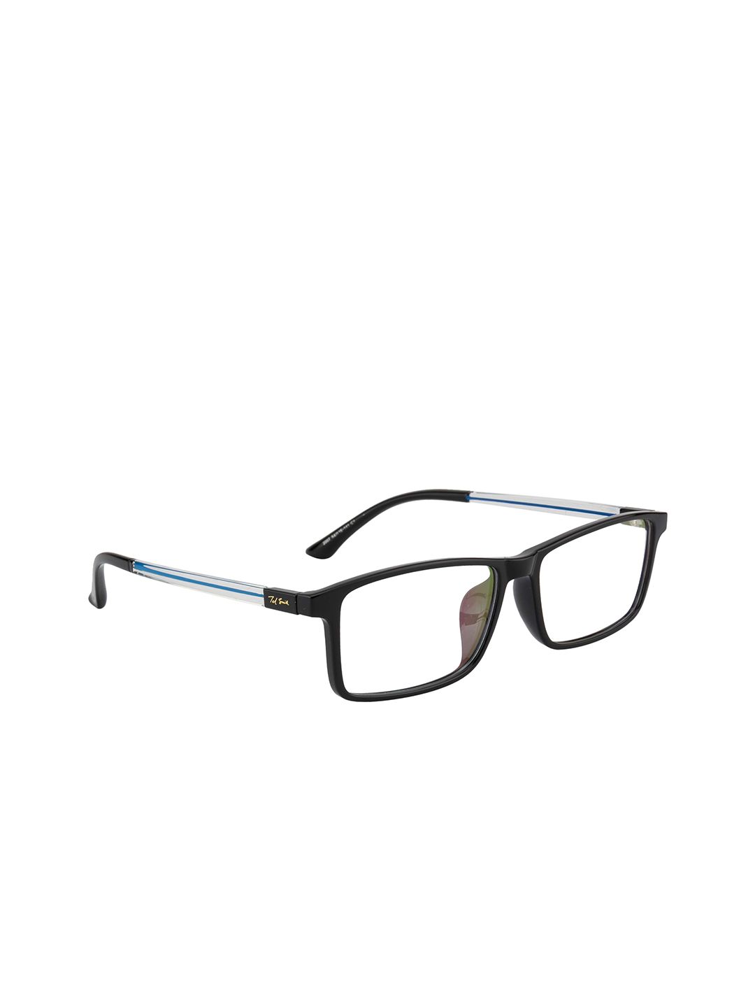 Ted Smith Unisex Black & Blue Full Rim Rectangle Frames Price in India