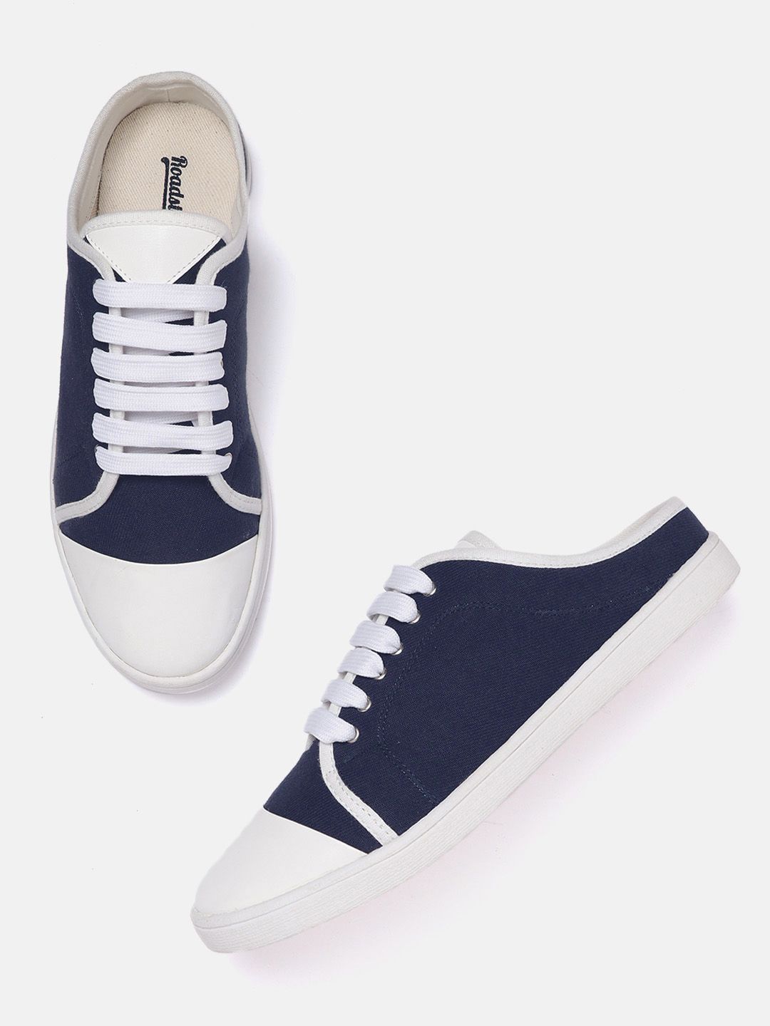 Roadster Women Blue & White Mules Sneakers Price in India