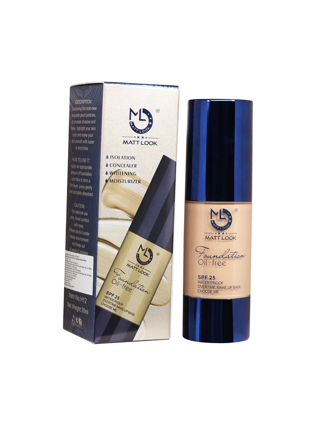 MATTLOOK Shade-101 Oil-Free & Waterproof Foundation With SPF-25 30ml Price in India