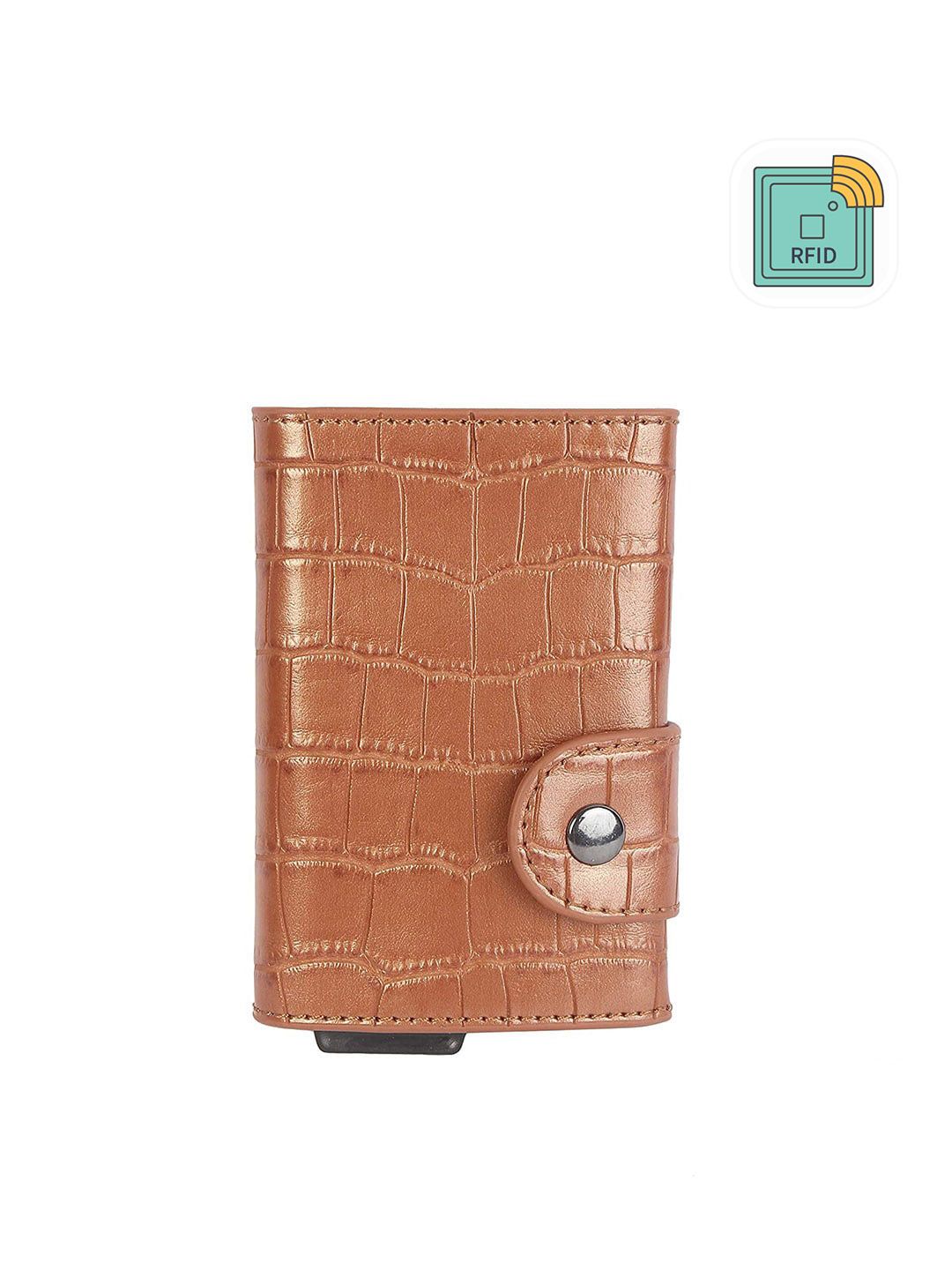 Instabuyz Men Brown Leather Textured Card Holder