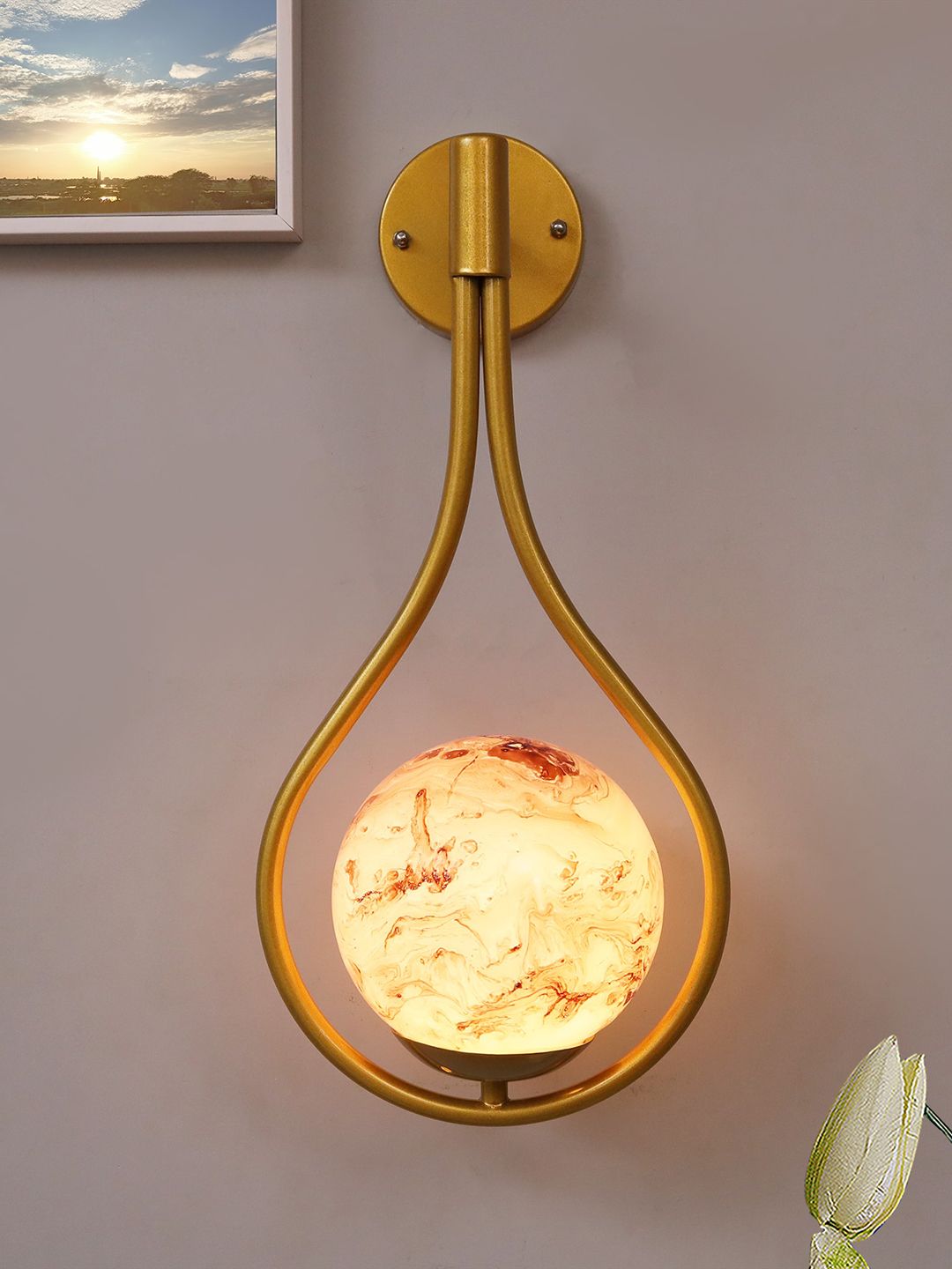 Homesake Golden Light Wall Drop Lamp Price in India