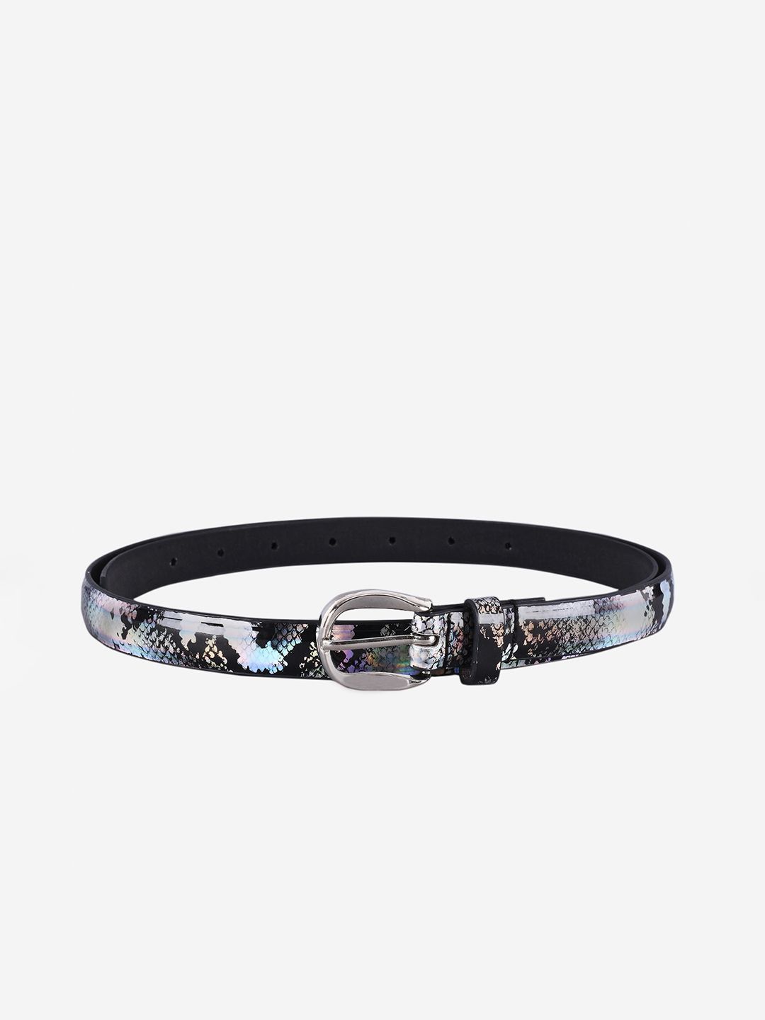 BuckleUp Women Grey & Black Printed Belt Price in India