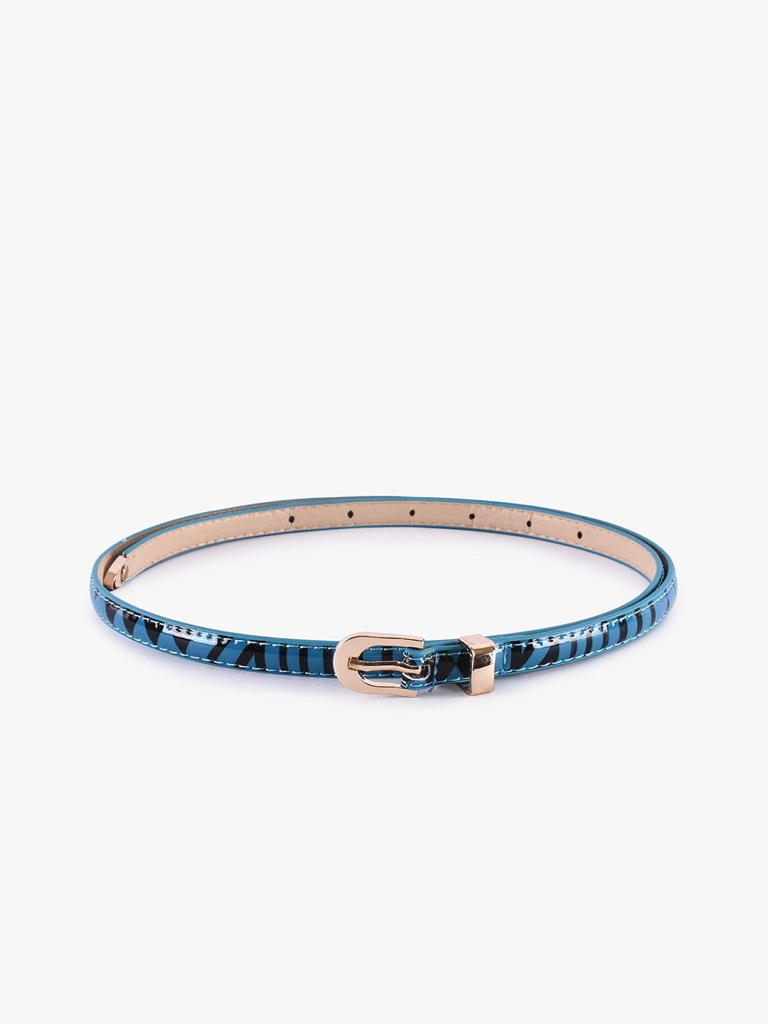 BuckleUp Women Blue & Black Printed Belt Price in India