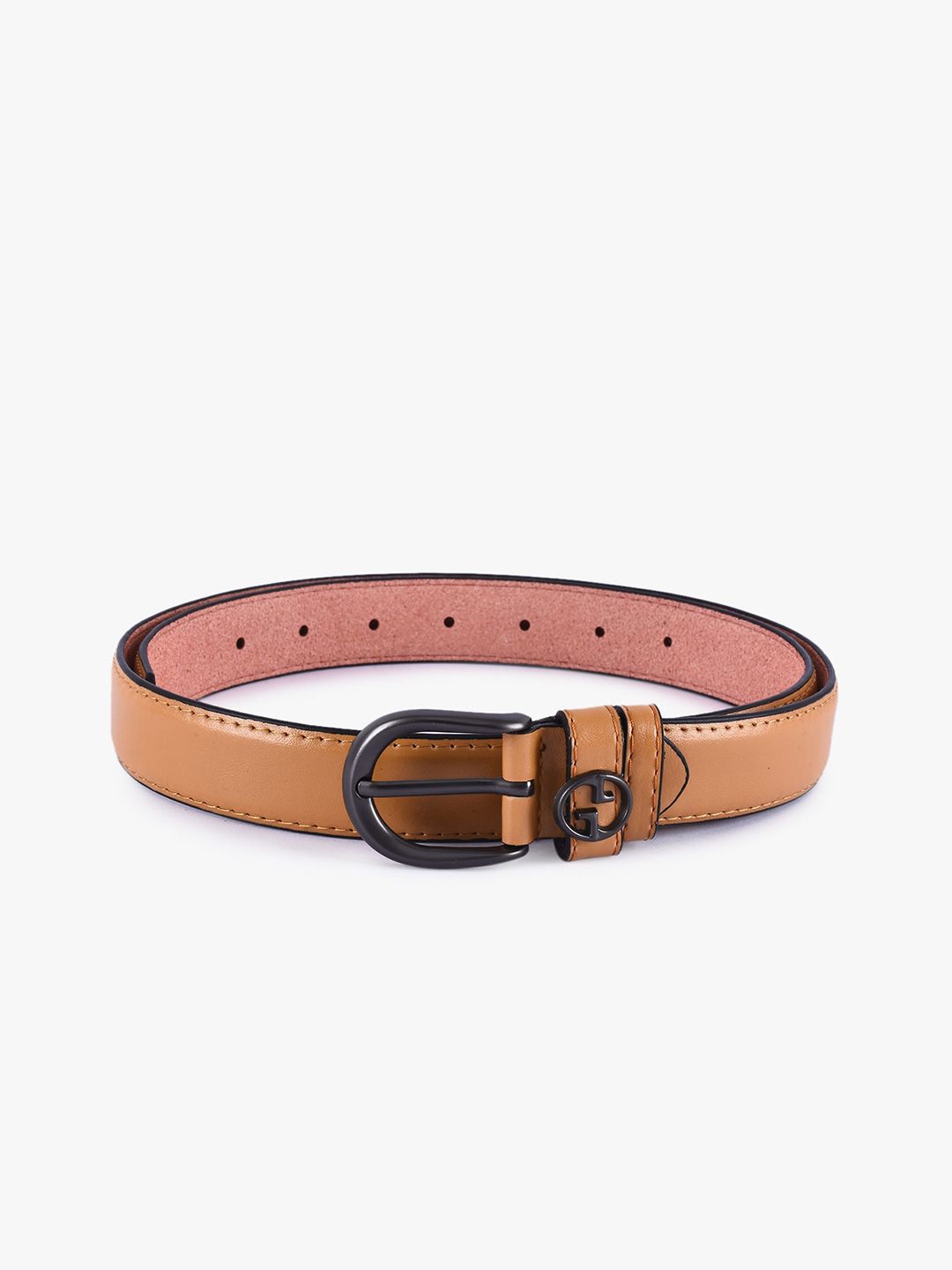 BuckleUp Women Tan Solid Belt Price in India