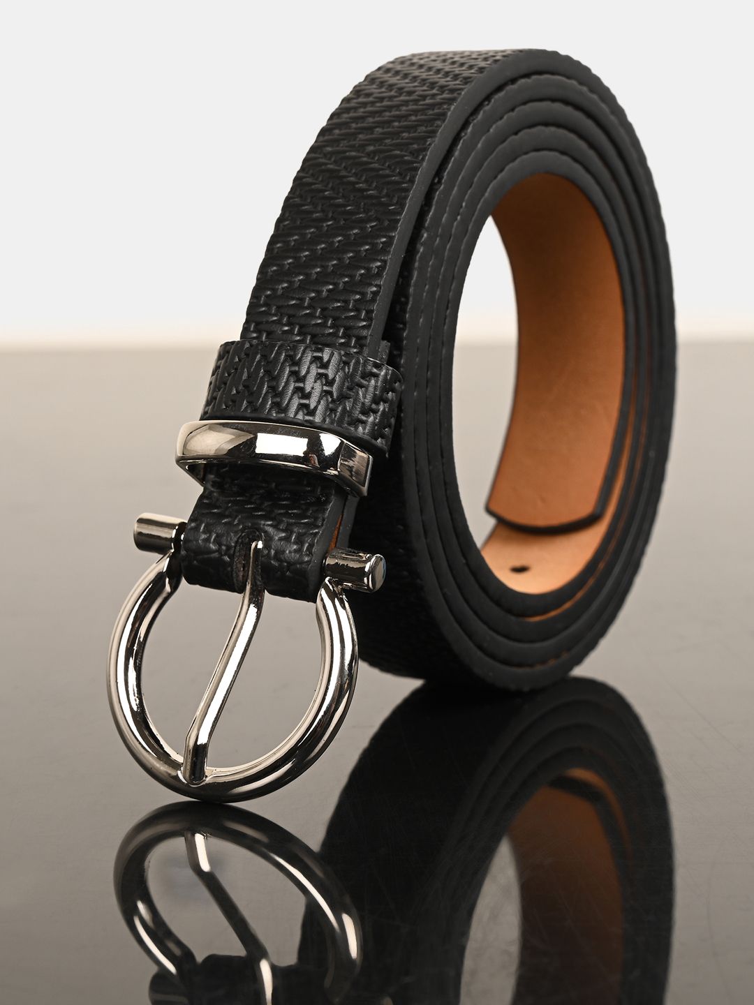 BuckleUp Women Black Belt Price in India