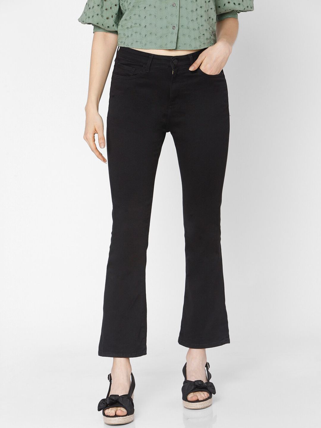 SPYKAR Women Black Slim Fit High-Rise Stretchable Jeans Price in India