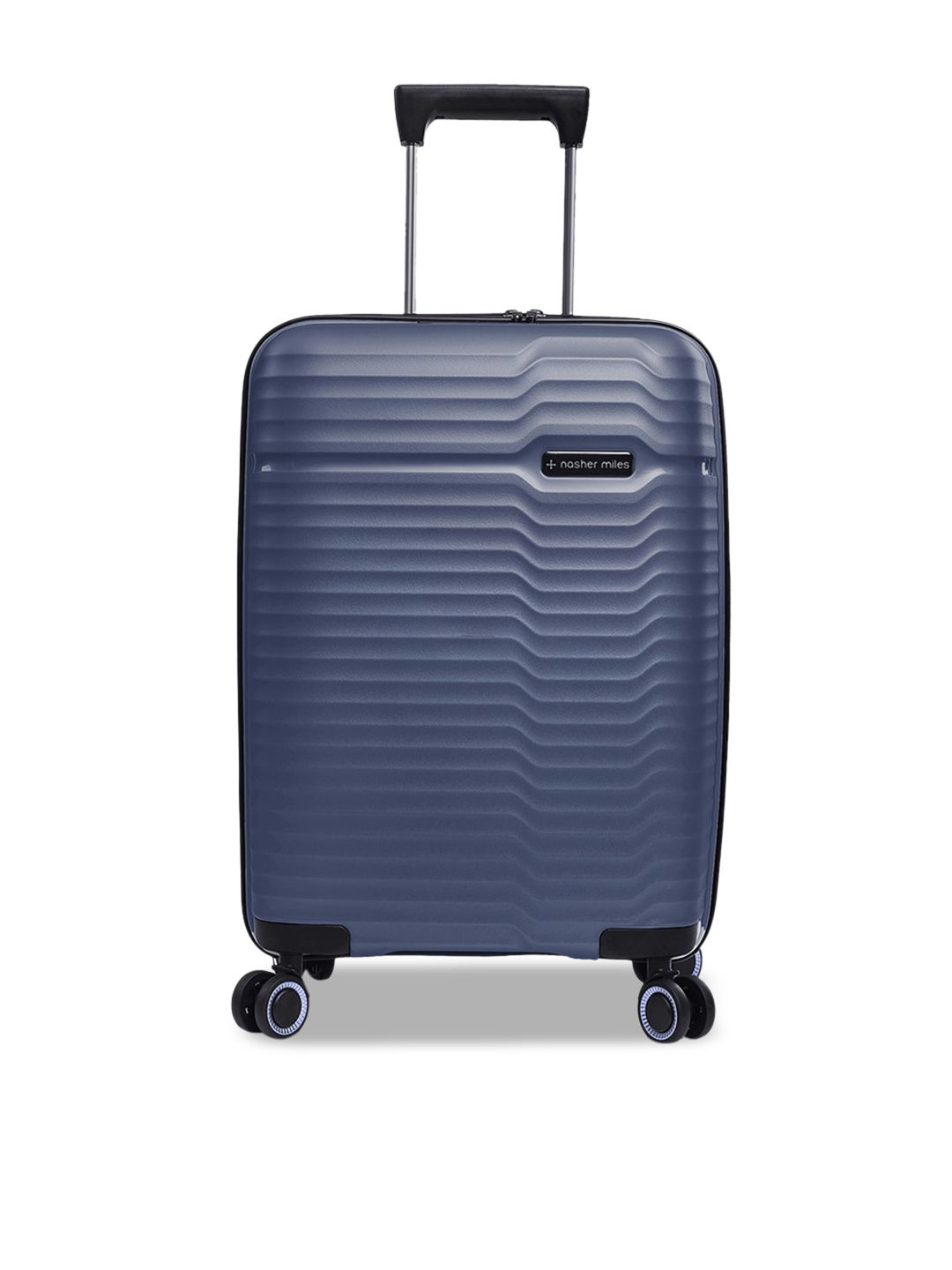 Nasher Miles Navy Blue Textured Hard-Sided Trolley Suitcase Price in India