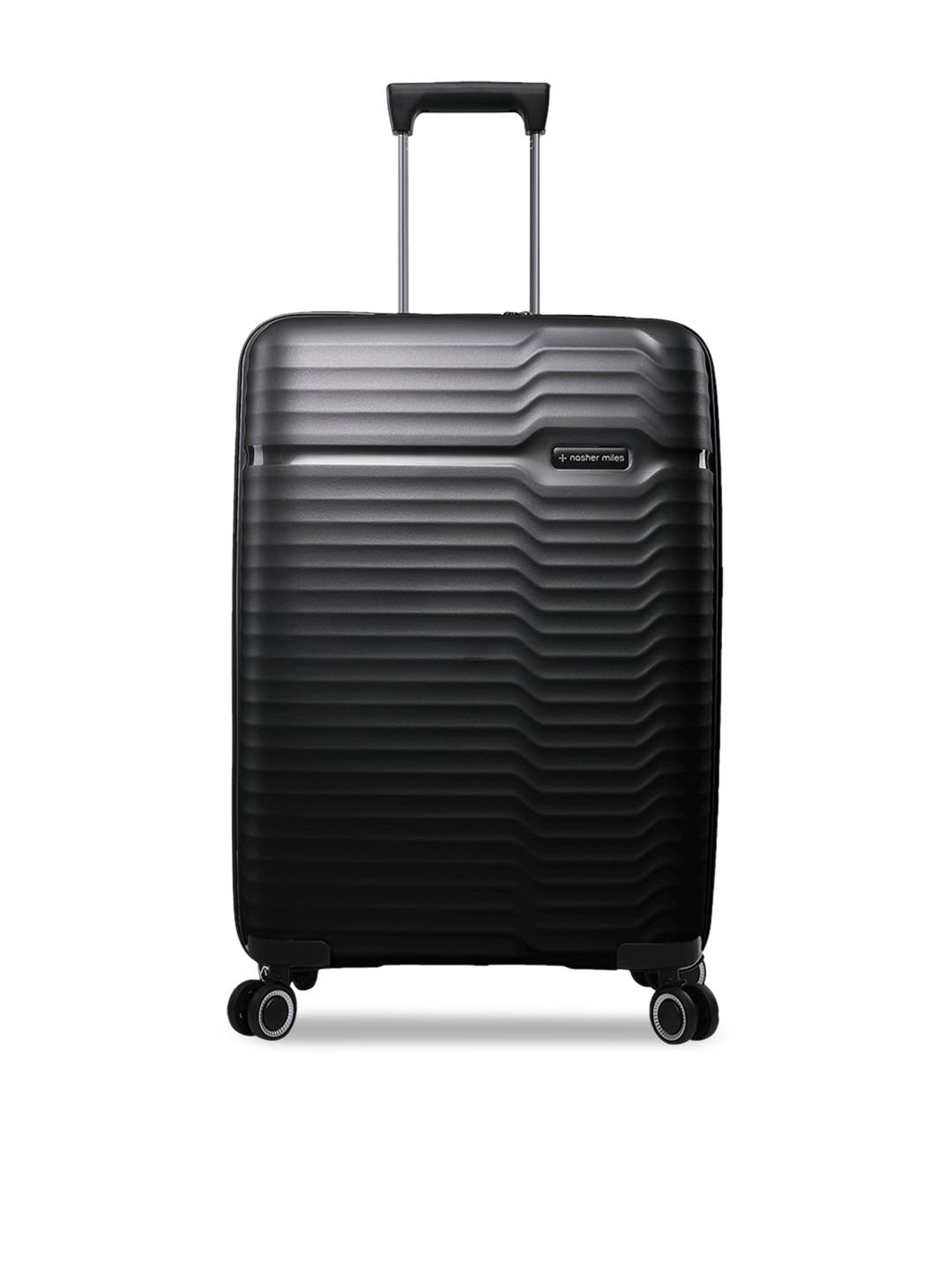 Nasher Miles Black Textured Hard-Sided Medium Trolley Suitcase Price in India