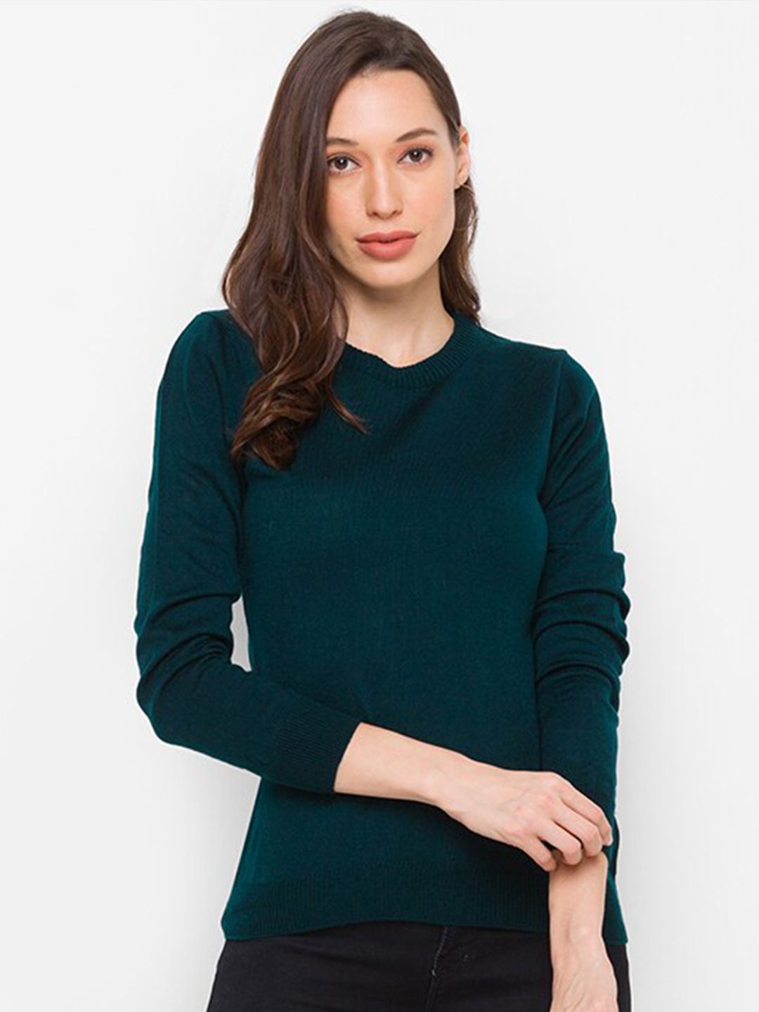 Globus Women Green Acrylic Pullover Price in India