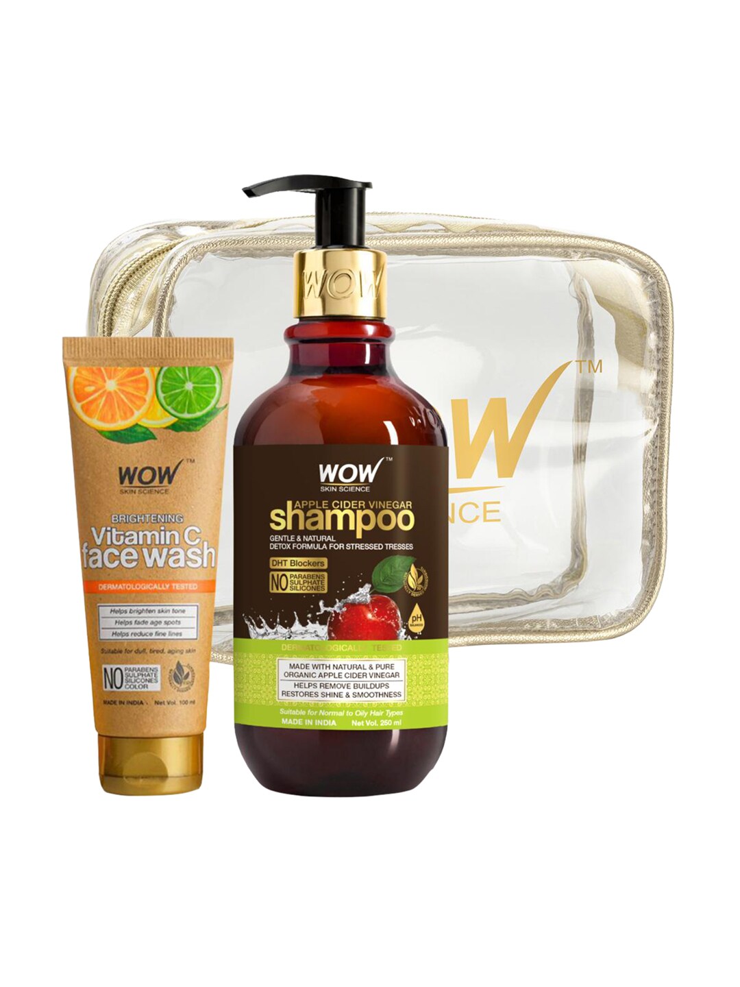 WOW Skin Science Set Of 2 Vitamin C Face Wash & Apple Cider Vinegar Shampoo Kit 350 ml Price in India