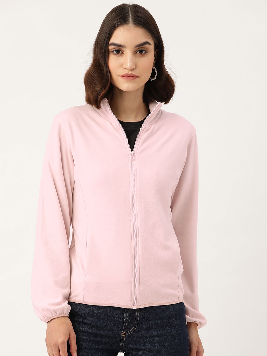 LILL Women Pink Lightweight High-Neck Sporty Jacket Price in India