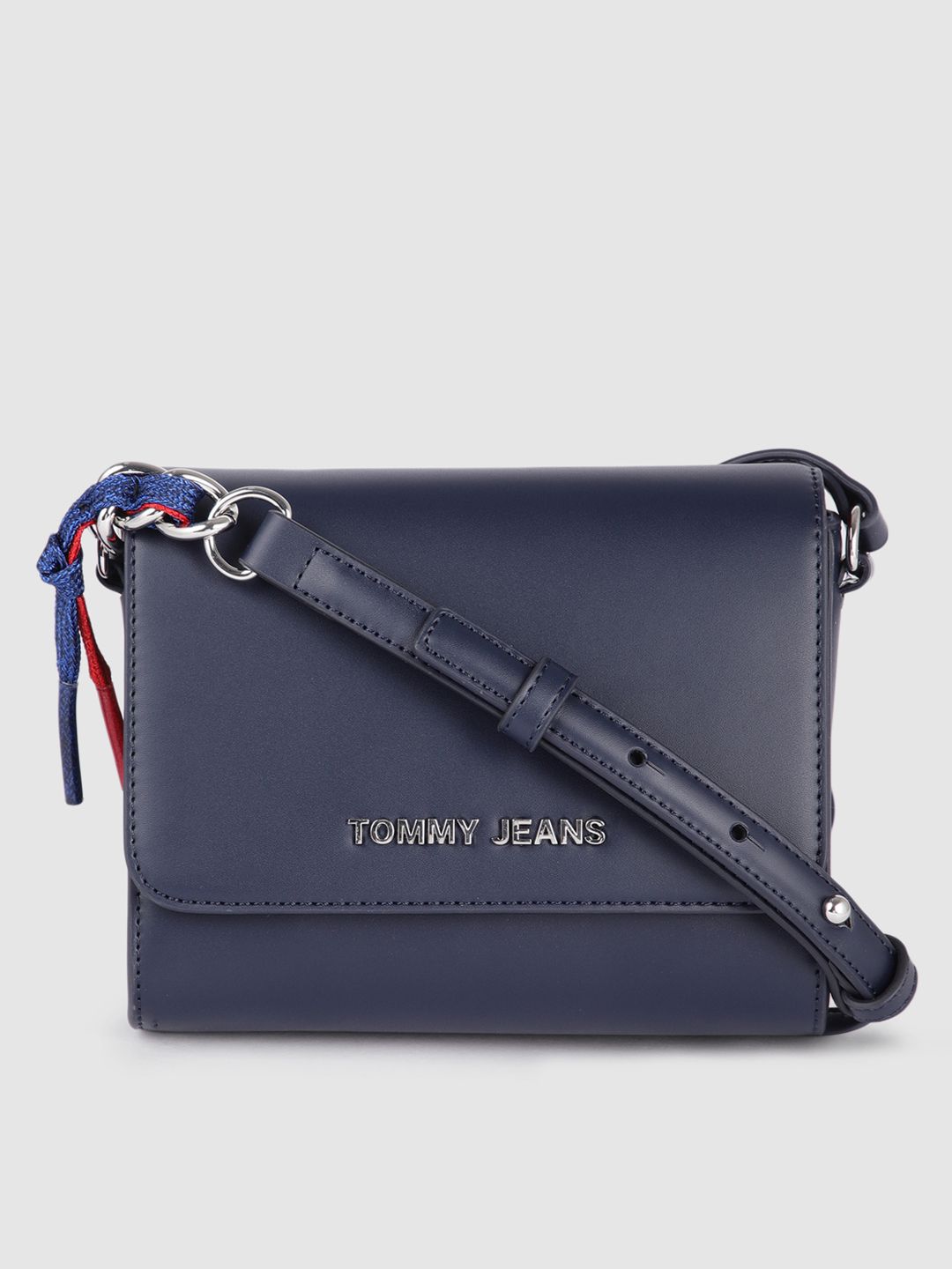 Tommy Hilfiger Twilight Navy Blue PU Regular Structured Crossover Sling Bag with Tassel Price in India
