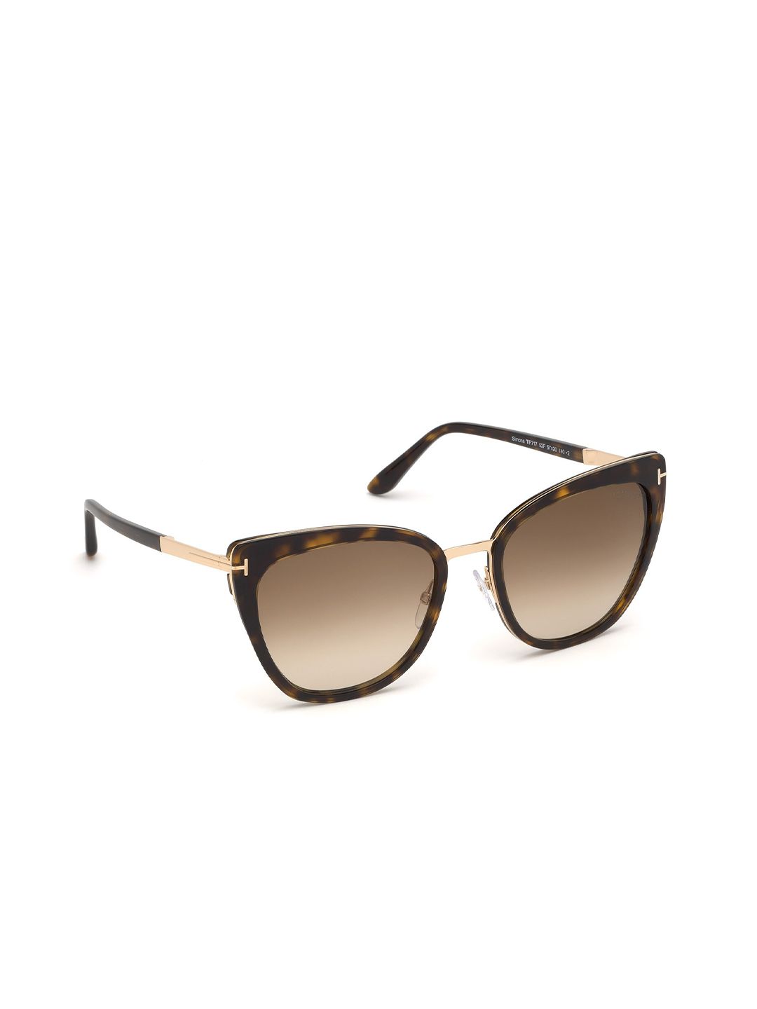 Tom Ford Women Brown Cateye Sunglasses With UV Protected Lens Price in India