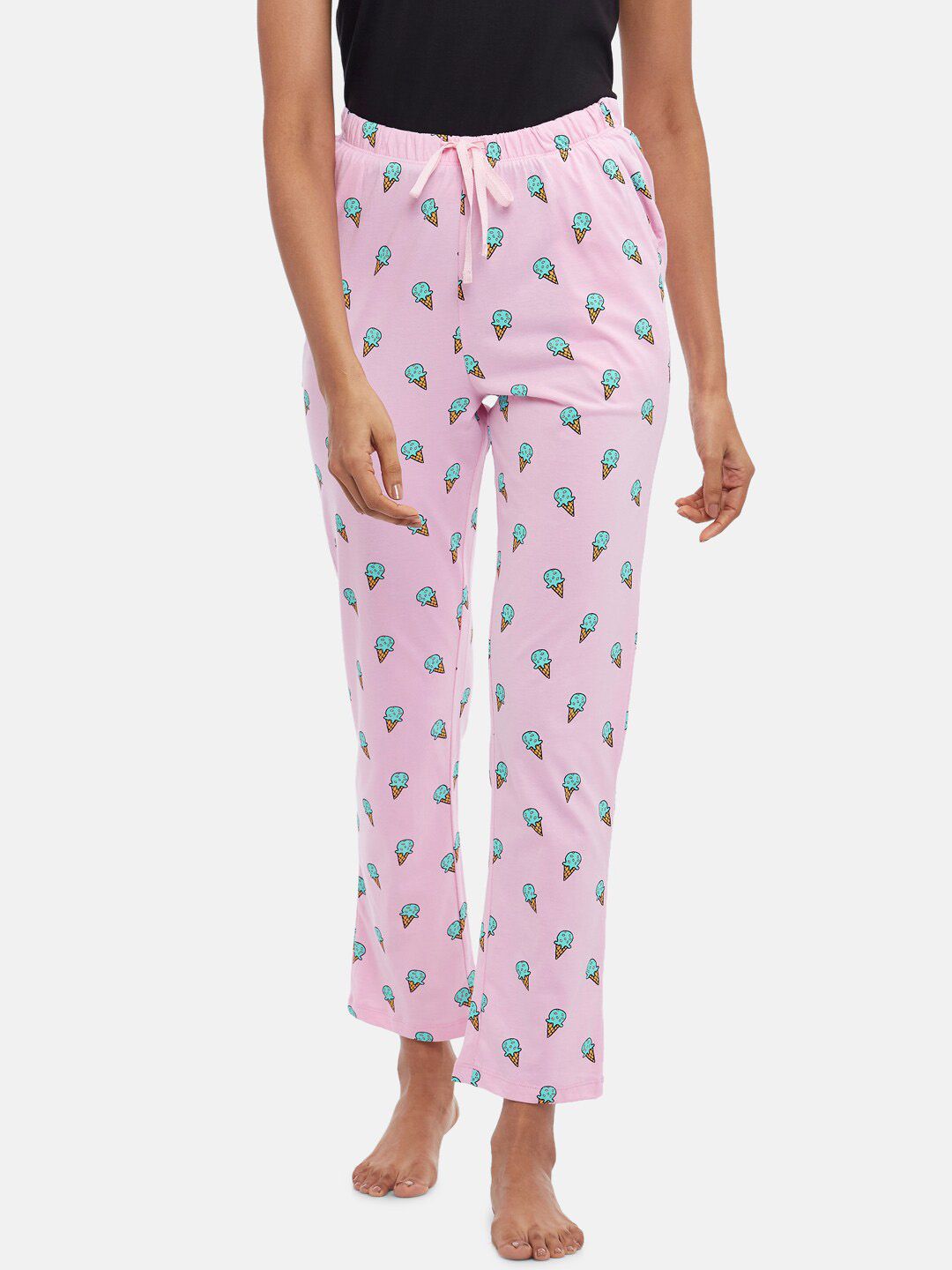 Dreamz by Pantaloons Woman Pink Conversational Printed Lounge Pants Price in India