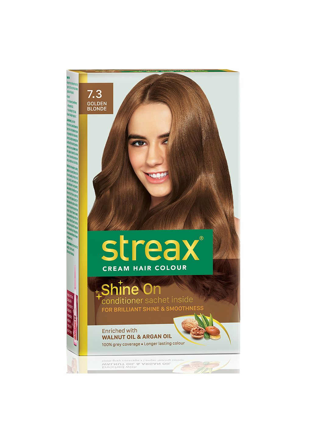 Streax 100% Grey Coverage & No Ammonia Cream Hair Colour 120ml - Golden Blonde 7.3
