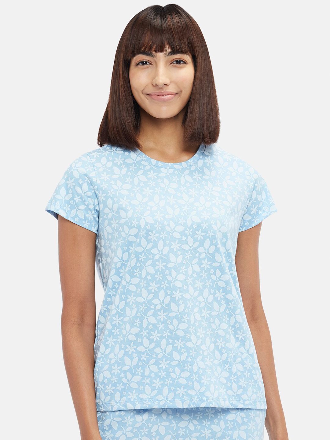 Dreamz by Pantaloons Women Blue Printed Lounge T-shirt Price in India