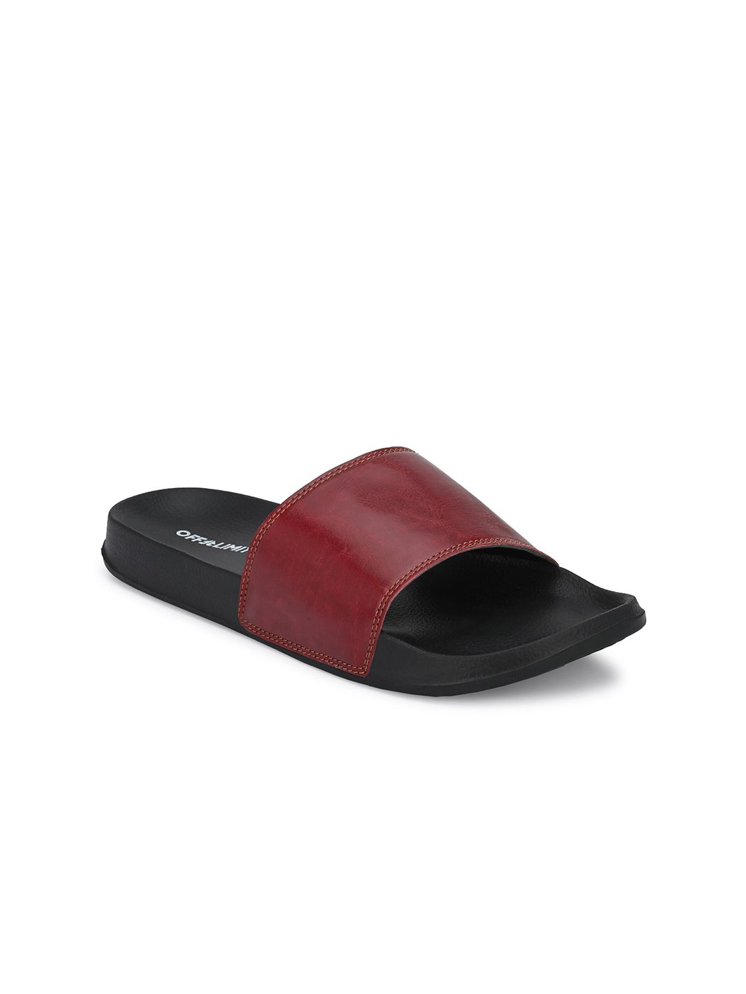 OFF LIMITS Men Maroon Solid Sliders