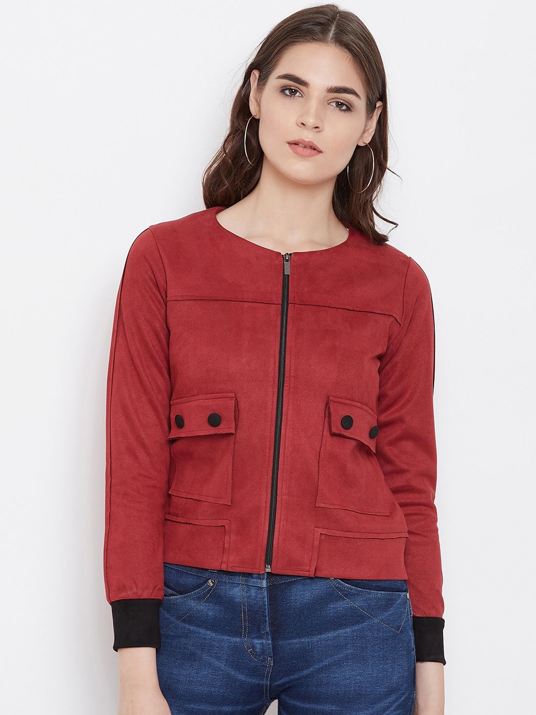 armure Women Maroon Lightweight Tailored Jacket Price in India