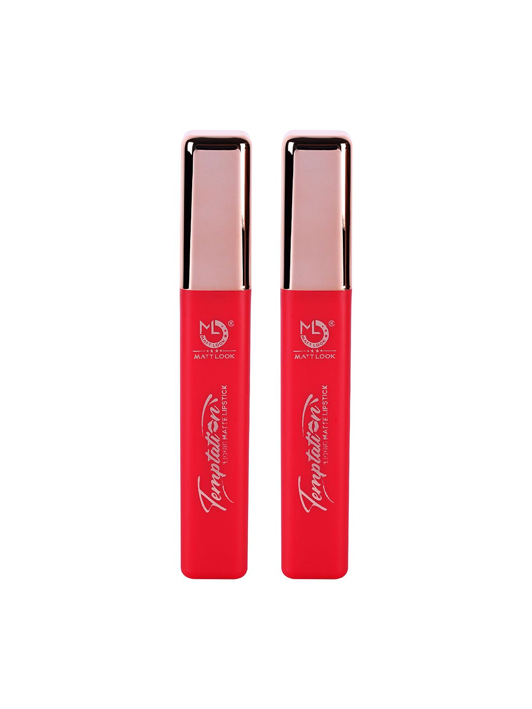 Matt look Lip Makeup Temptation Liquid Matte Lipstick-Paint Red 5ml (Pack of 2) Price in India