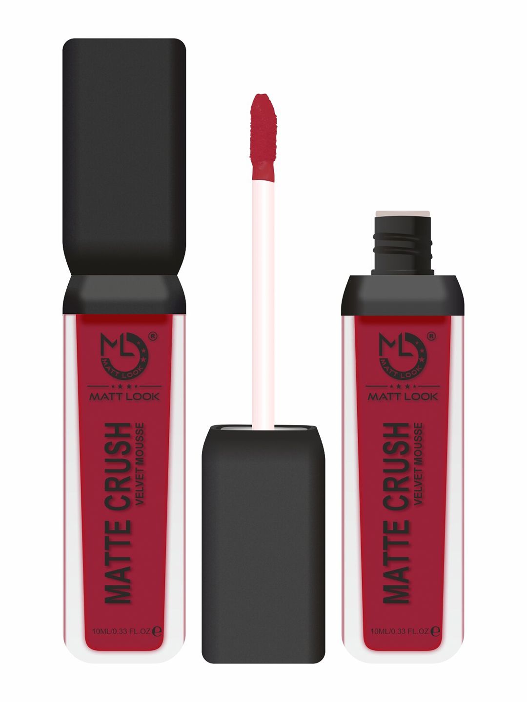 MATTLOOK Women Matte Crush Velvet Mousse Lipstick - Cherry Maroon 10ml (Pack of 2) Price in India