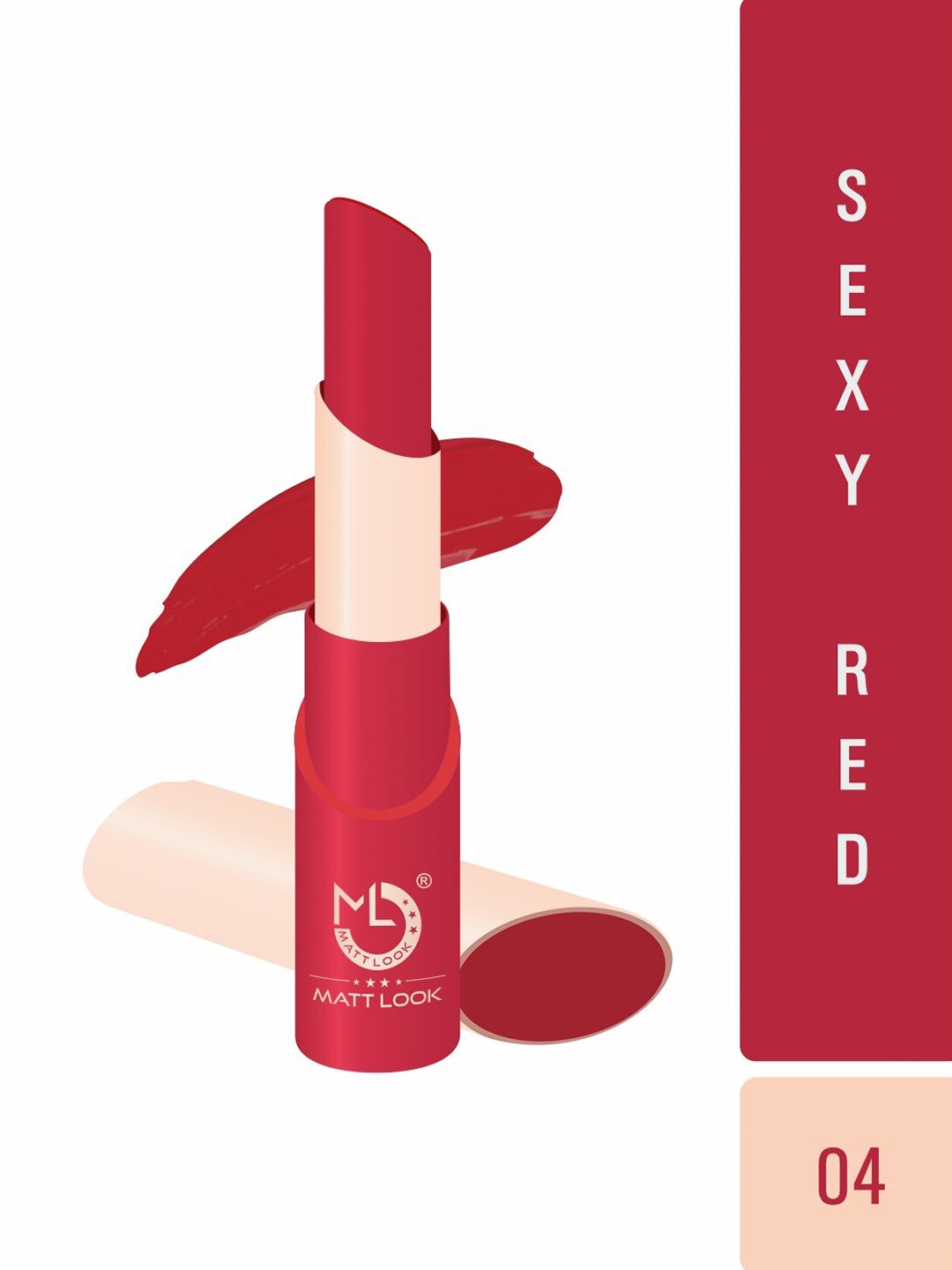 MATTLOOK Matt look Vivid Matte Lipstick - Sexy Red-04 Price in India