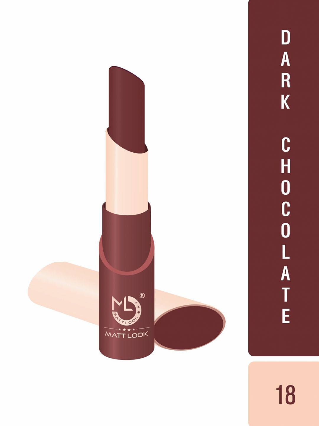 MATTLOOK Women Brown Vivid Matte Lipstick Dark Chocolate Price in India