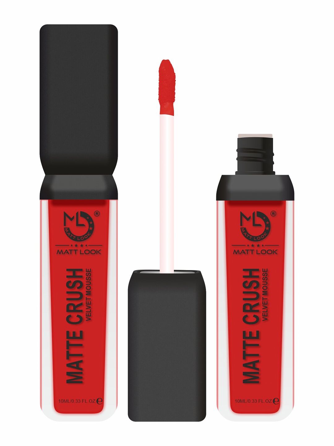 MATTLOOK Matte Crush Velvet Mousse Lipstick - Orange Red-10ml (Pack of 2) Price in India