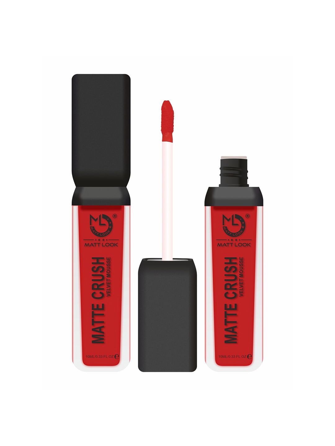 MATTLOOK Women Matte Crush Velvet Mousse Lipstick Blood Red 10ml (Pack of 2) Price in India